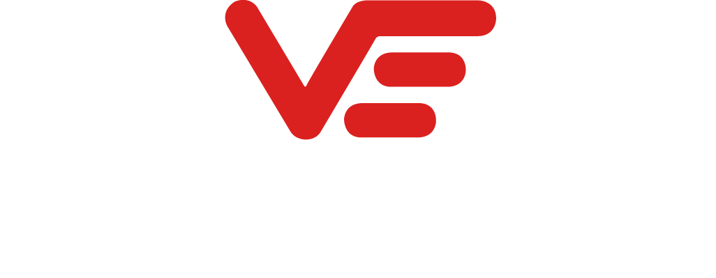 Varberg Energi logotype vit med röd grafik