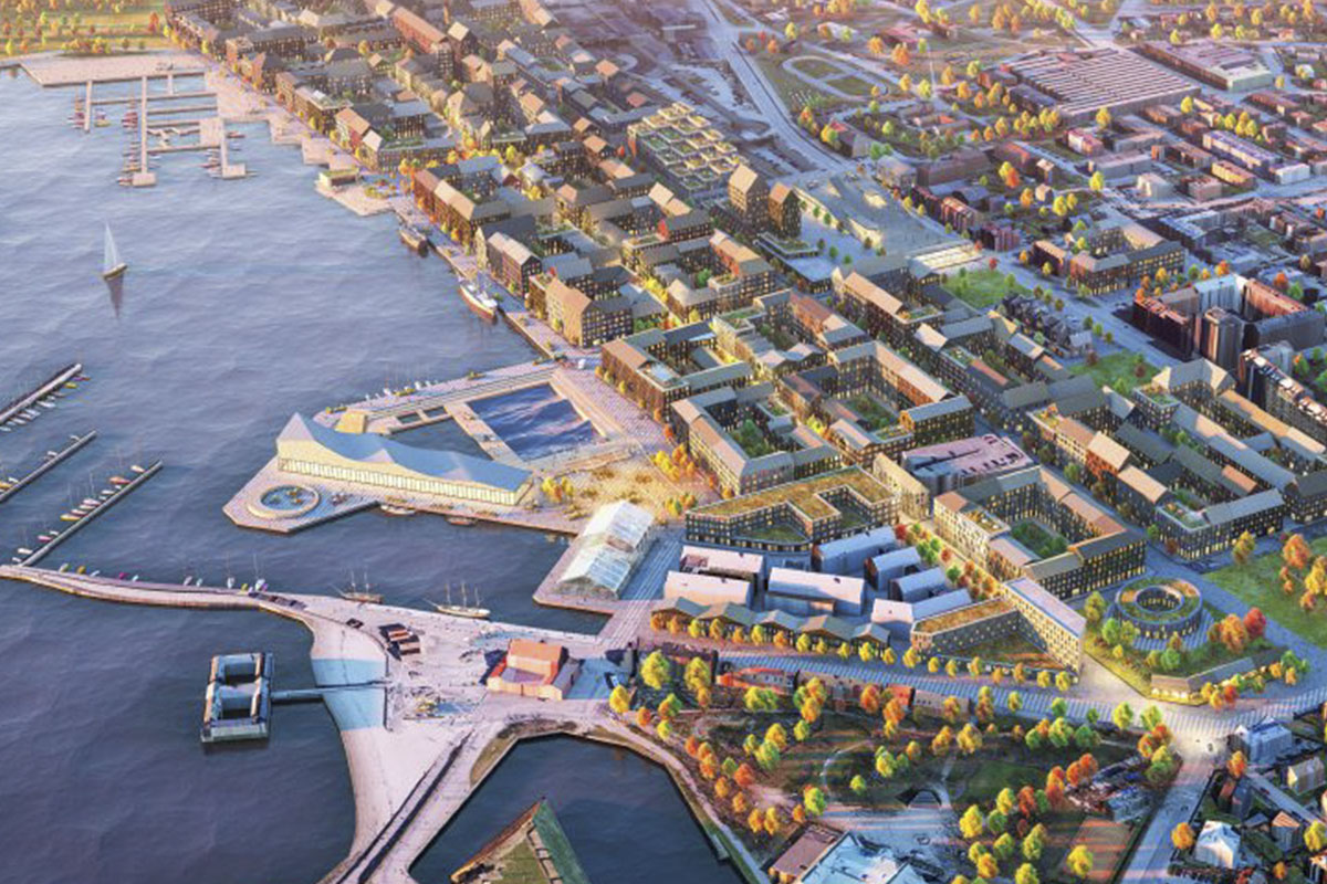 3D över nya stadsdelen Västerport i Varberg
