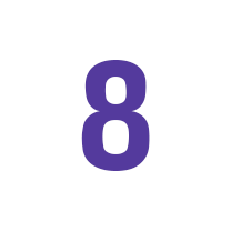 dark-lila siffra åtta i vit cirkel