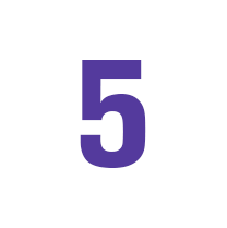 dark-lila siffra fem i vit cirkel
