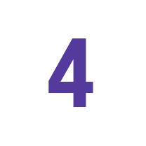 dark-lila siffra fyra i vit cirkel