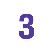 dark-lila siffra tre i vit cirkel