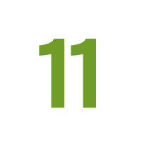 grön siffra elva i vit cirkel