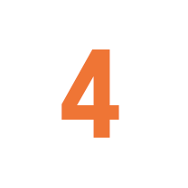 orange siffra fyra i vit cirkel